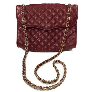Rebecca Minkoff A Quilted Affair Burgundy Leather Shoulder Crossbody Bag size L